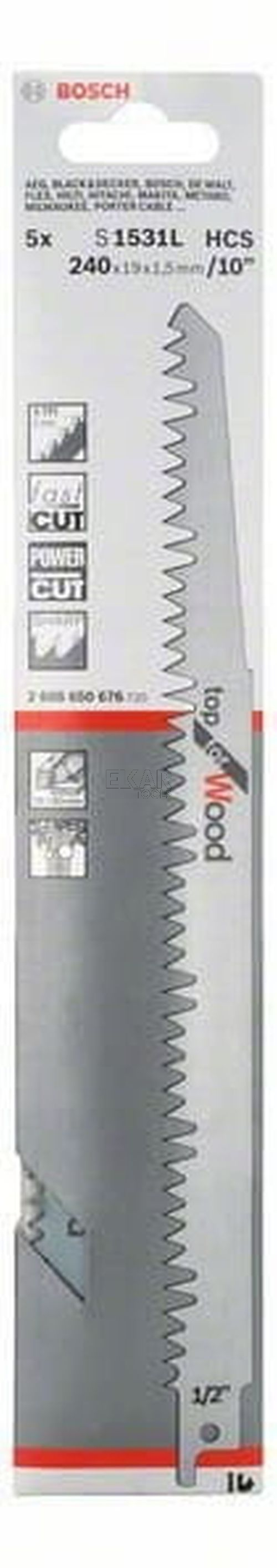 Brzeszczot do piły szablastej BOSCH Top for Wood S1531 L 2608650676 - zdjęcie nr 2