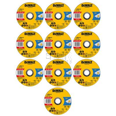 Zestaw 10 tarcz korundowych do cięcia stali i metalu 125x1,2mm DeWalt DT42340TZ - zdjęcie nr 3