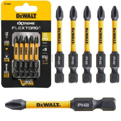Zestaw 5 bitów udarowych PH2 57mm EXTREME DeWalt DT7998T