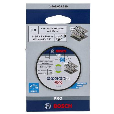 Zestaw 5 tarcz korundowych do cięcia stali i metalu 76x1mm BOSCH 2608601520 - zdjęcie nr 4
