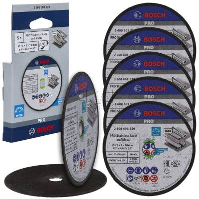 Zestaw 5 tarcz korundowych do cięcia stali i metalu 76x1mm BOSCH 2608601520