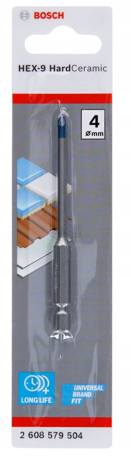 Wiertło 4x90 mm Bosch HEX-9 HardCeramic 4x90mm 1szt 2608579504