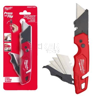 Nóż składany ze schowkiem na nożyki Milwaukee FASTBACK 4932471358