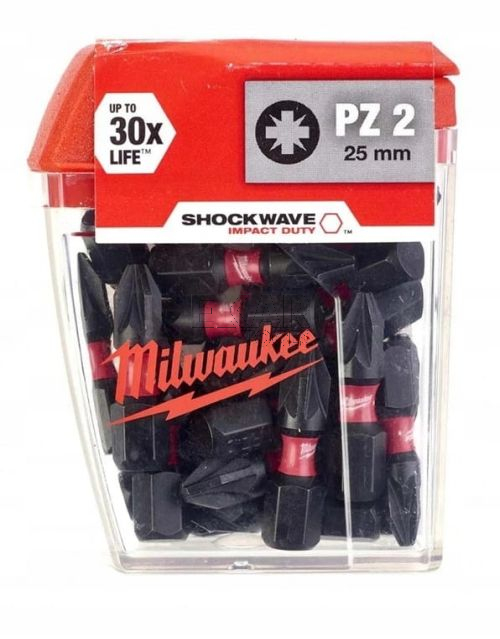 MILWAUKEE BITY PZ2 SHOCKWAVE 25mm UDAROWE 25szt.
