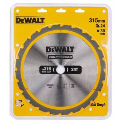 Tarcza pilarska do drewna 315x30x3mm 24z DeWalt DT1961 - zdjęcie nr 3