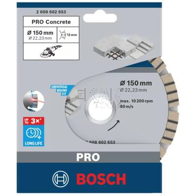 Tarcza diamentowa do betonu 150mm PRO Concrete BOSCH 2608602653 - zdjęcie nr 2