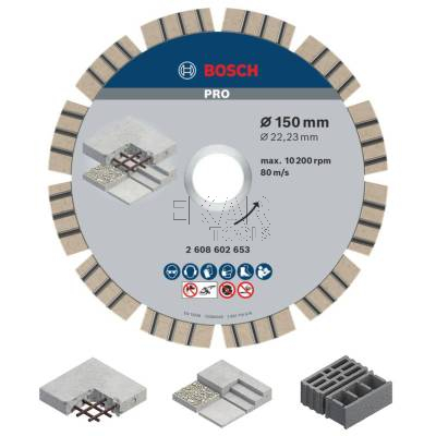 Tarcza diamentowa do betonu 150mm PRO Concrete BOSCH 2608602653 - zdjęcie nr 3