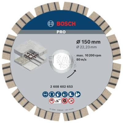 Tarcza diamentowa do betonu 150mm PRO Concrete BOSCH 2608602653