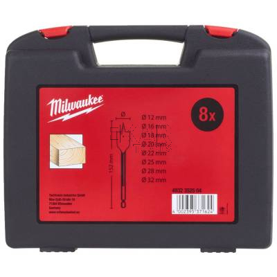 Zestaw 8 wierteł piórowych do drewna w walizce Milwaukee 4932352504 - zdjęcie nr 4