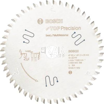 Tarcza pilarska uniwersalna 165x20x1,8mm 48z Multi Material BOSCH 2608642388 - zdjęcie nr 2
