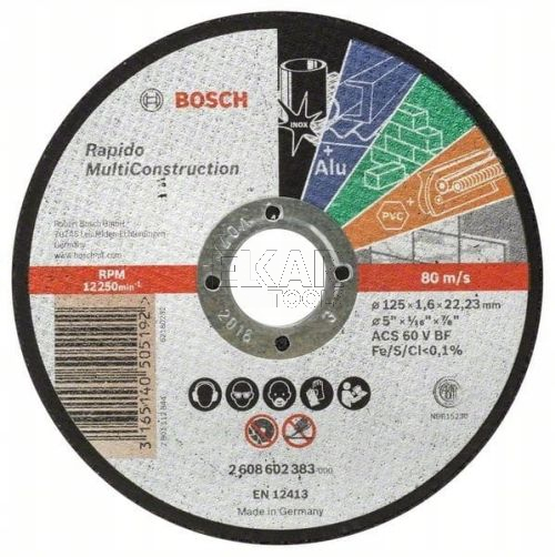 Tarcza tnąca prosta Rapido Multi 125/1,6 BOSCH 2608602383