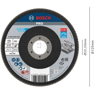 Tarcza listkowa wachlarzowa do metalu 125mm G60 1szt. PRO X571 BOSCH 2608606923 - zdjęcie nr 2