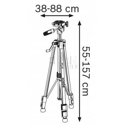 Statyw budowlany BOSCH BT 150 0601096B00 55-157cm 1/4 - zdjęcie nr 2