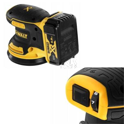 Szlifierka mimośrodowa DeWalt DCW210P2 18V 125mm + 2x5Ah + walizka - zdjęcie nr 3