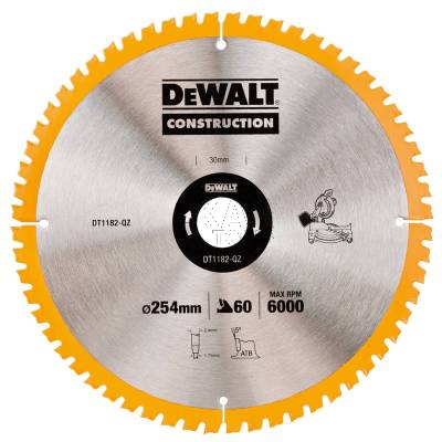 Tarcza pilarska do drewna 254x30x2,4mm 60z DeWalt DT1182 - zdjęcie nr 2