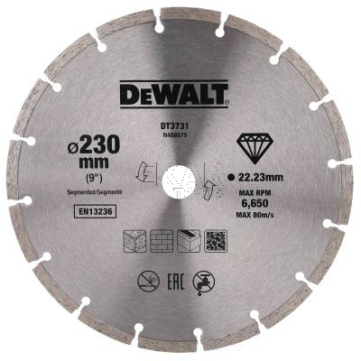 Tarcza diamentowa do betonu, cegieł, płyt 230mm segmentowa DeWalt DT3731 - zdjęcie nr 2