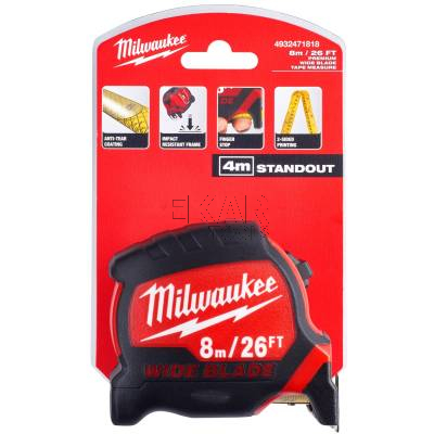 Taśma miernicza zwijana 8M Milwaukee Premium Wide Blade 4932471818 - zdjęcie nr 3