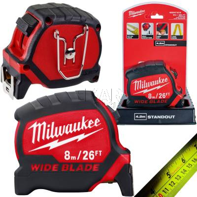 Taśma miernicza zwijana 8M Milwaukee Premium Wide Blade 4932471818