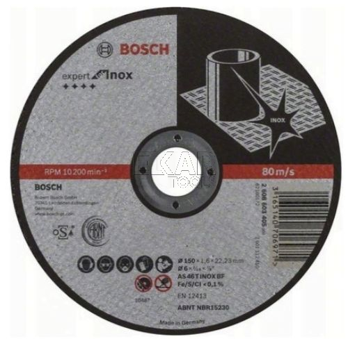 Tarcza korundowa do cięcia BOSCH 150x1,6x22,2 INOX 2608603405