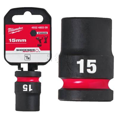 Nasadka udarowa krótka 1/2 15x38mm SHOCKWAVE Milwaukee 4932480309