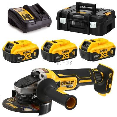 Szlifierka kątowa DeWalt DCG405P3 125mm 18V + 3x5Ah + walizka