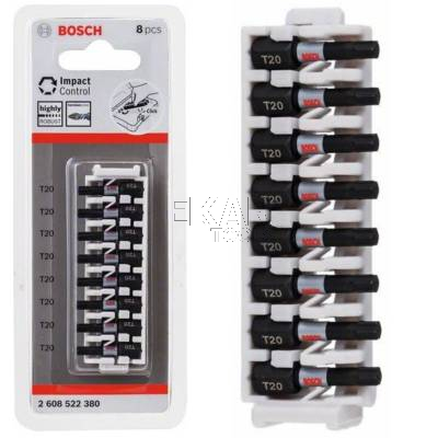Zestaw 8 bitów udarowych T20 25mm BOSCH PRO Impact 2608522380
