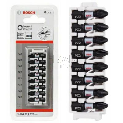 Zestaw 8 bitów udarowych PZ2 25mm BOSCH PRO Impact 2608522325