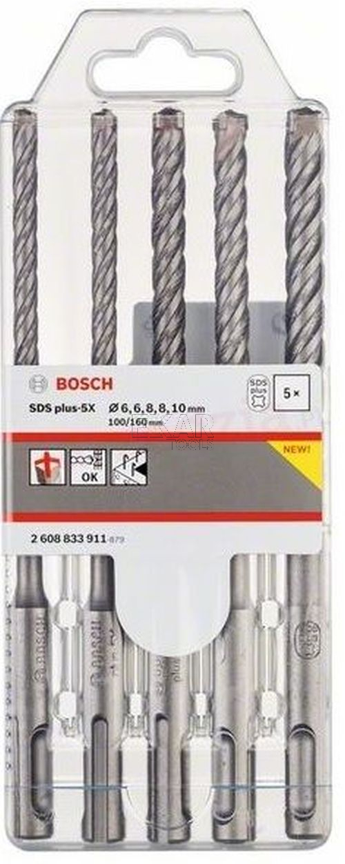 Zestaw 5 wierteł BOSCH SDS-Plus plus-5X 2608833911