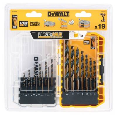 Zestaw 19 wierteł do metalu HSS-G 1-10mm BlackGold DeWalt DT70728 - zdjęcie nr 4