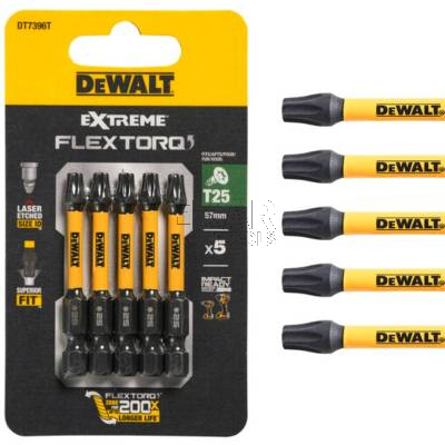 Zestaw 5 bitów udarowych T25 57mm EXTREME DeWalt DT7396T