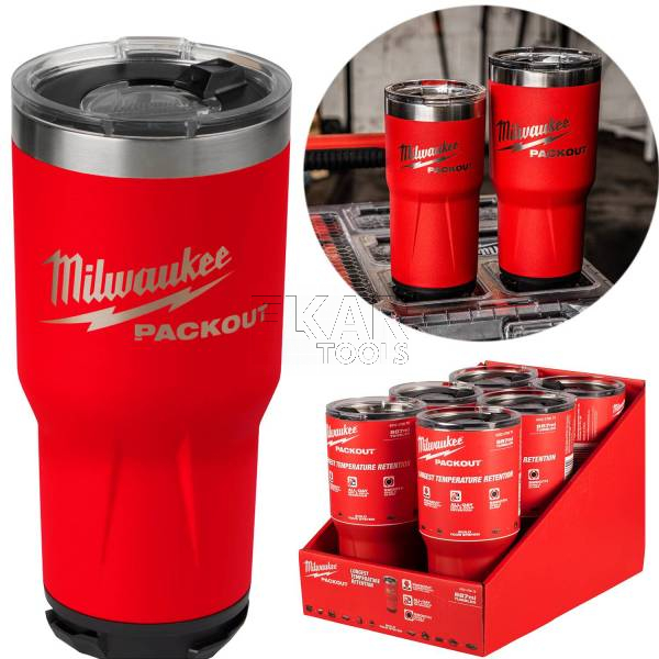 Kubek termiczny czerwony 887ml Milwaukee PACKOUT 4932479075