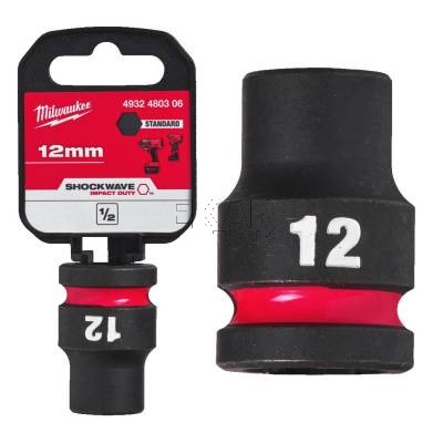 Nasadka udarowa krótka 1/2 12x38mm SHOCKWAVE Milwaukee 4932480306
