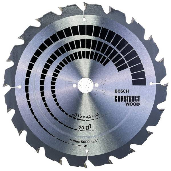 Piła tarczowa 315x3,2x30 Z20 Construct Wood 2608640691 - zdjęcie nr 2