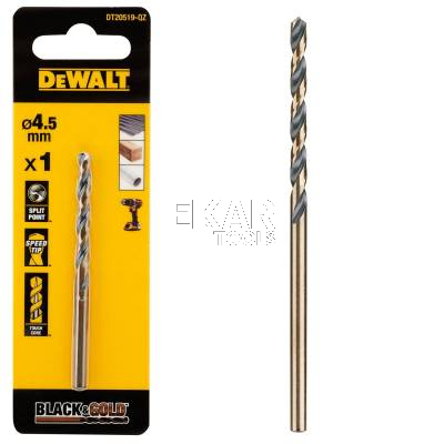 Wiertło do metalu 4,5mm 1szt. HSS-G DeWalt BLACK GOLD DT20519