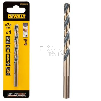 Wiertło do metalu 7,5mm 1szt. HSS-G DeWalt BLACK GOLD DT20525