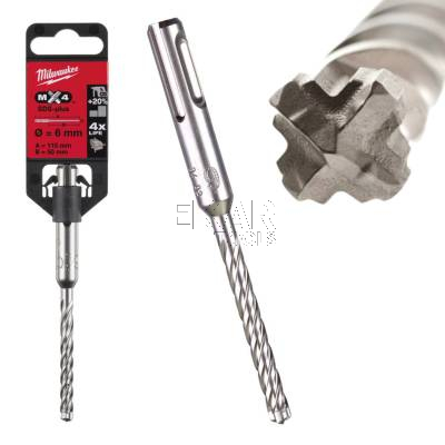 Wiertło do betonu SDS-Plus MX4 6x50x115mm Milwaukee 4932352011