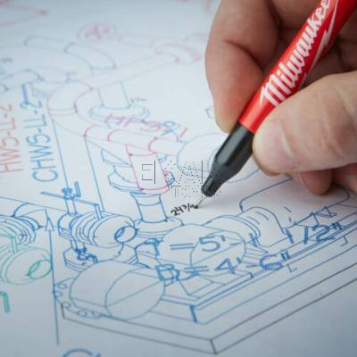Zestaw 4 cienkopisów markerów czarnych INKZALL Milwaukee 48223164 - zdjęcie nr 3