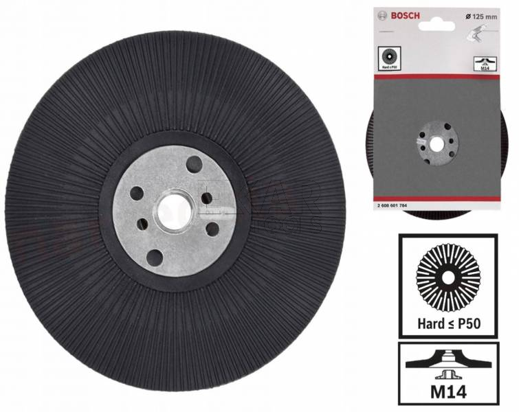Talerz oporowy pod fibrę M14 125mm, twardy BOSCH 2608601784 - zdjęcie nr 3