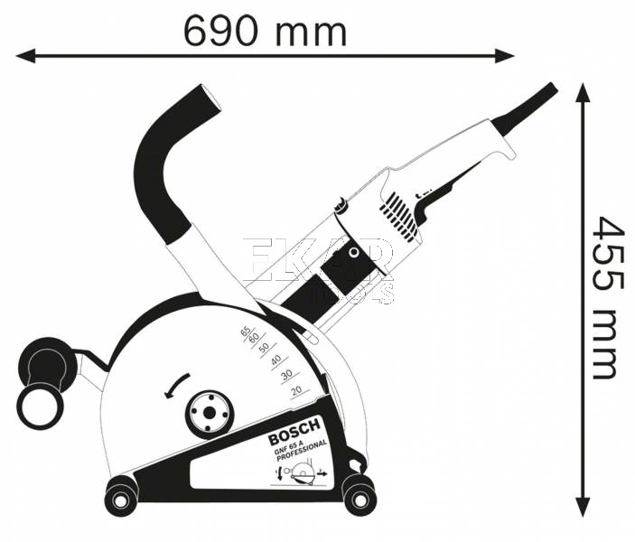 Bruzdownica BOSCH GNF 65 A 0601368708 2400W 230mm + osprzęt + walizka - zdjęcie nr 4