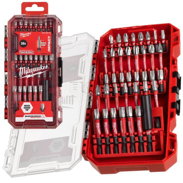 Zestaw bitów udarowych SHOCKWAVE Milwaukee 38 szt. 4932492009