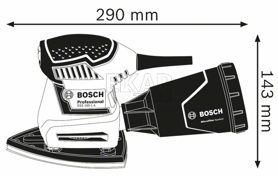 Szlifierka oscylacyjna BOSCH GSS 160-1 A 06012A2300 + L-BOXX + osprzęt - zdjęcie nr 4