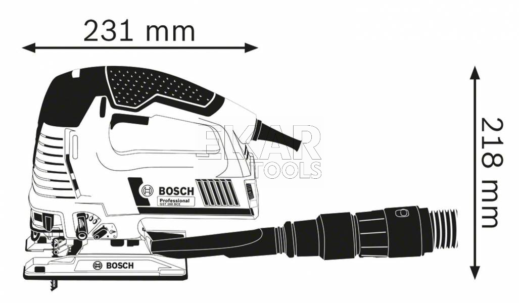 Wyrzynarka BOSCH GST 160 BCE 0601518000 800W + osprzęt + L-BOXX - zdjęcie nr 3