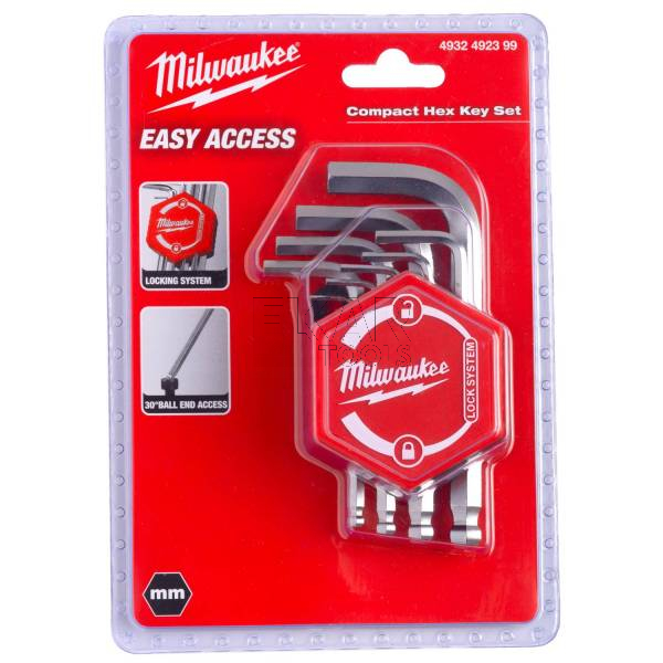 Zestaw 9 krótkich kluczy sześciokątnych HEX z kulką Milwaukee 4932492399 - zdjęcie nr 4