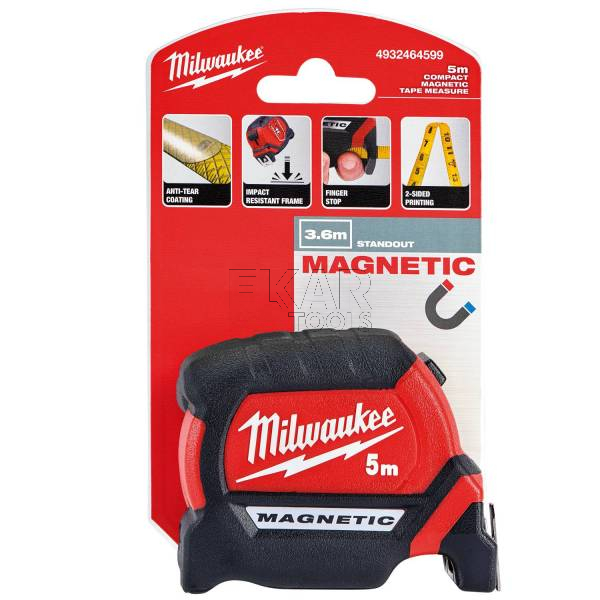 Miara zwijana taśma pomiarowa magnetyczna 5M Milwaukee 4932464599 - zdjęcie nr 4