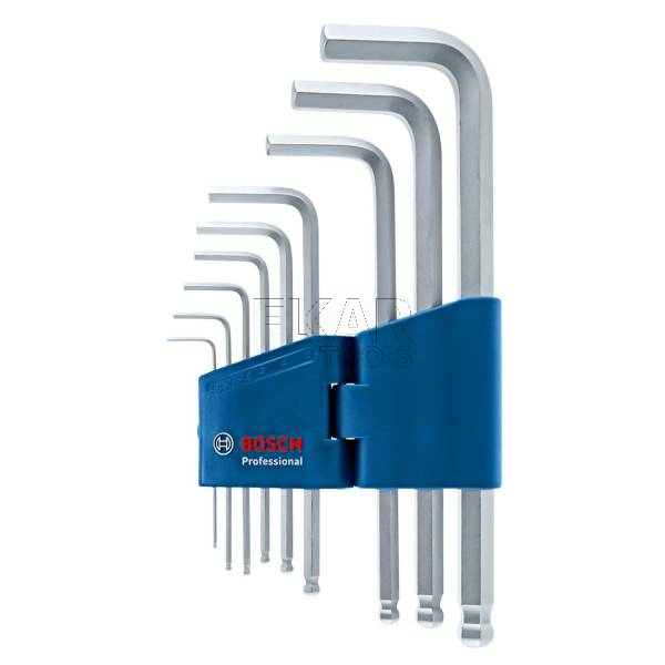 Zestaw 9 kluczy sześciokątnych HEX z kulką BOSCH 1600A01TH5 - zdjęcie nr 2