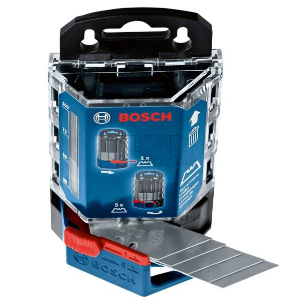 Ostrza nożyki trapezowe zapasowe do noża z dozownikiem 50szt. Bosch 1600A01V3J - zdjęcie nr 2