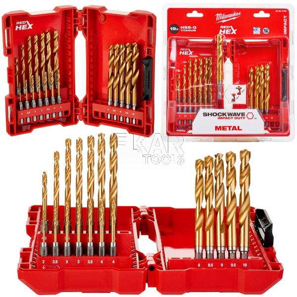 ZESTAW WIERTŁA DO METALU 19 SZT HSS-G 1/4 wycofane