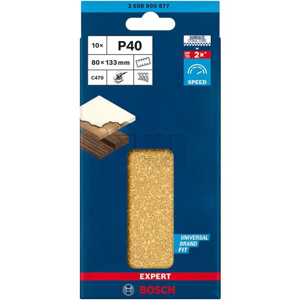 Papier ścierny na rzep 80x133mm G40 BOSCH EXPERT 2608900877 - zdjęcie nr 3