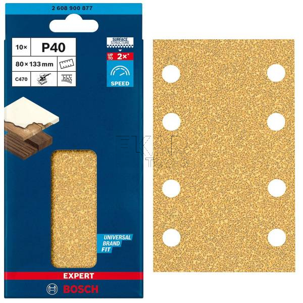 Papier ścierny na rzep 80x133mm G40 BOSCH EXPERT 2608900877