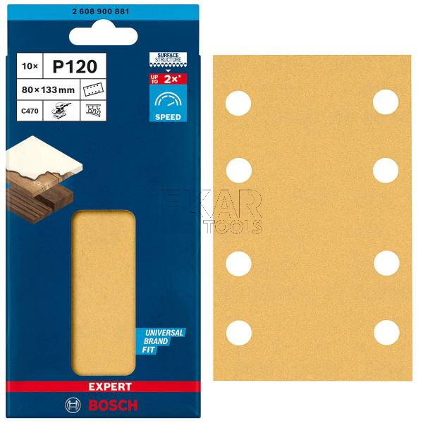 Papier ścierny na rzep 80x133mm G120 BOSCH EXPERT 2608900881
